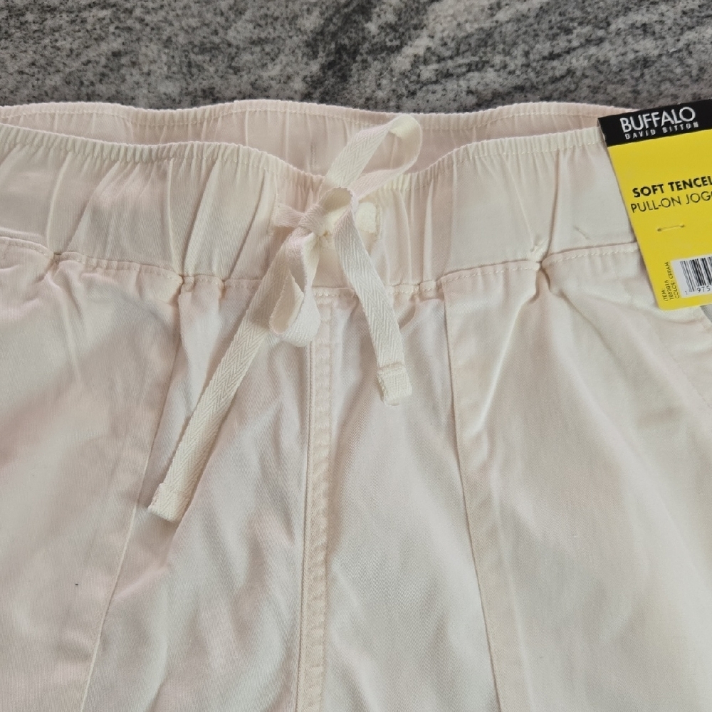 Buffalo David Bitton Women Small Cream Elastic Waist Patch Pocket Pull-On Jogger - Picture 8 of 16
